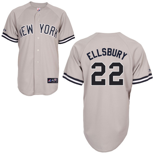 Jacoby Ellsbury #22 MLB Jersey-New York Yankees Men's Authentic Replica Gray Road Baseball Jersey - Click Image to Close